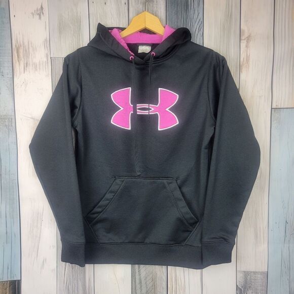 Under Armour Black Purple Sweatshirt Hoodie size Small - Picture 1 of 5